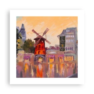Affiche - Poster - Icones parisiennes – le Moulin rouge - 40x40 cm