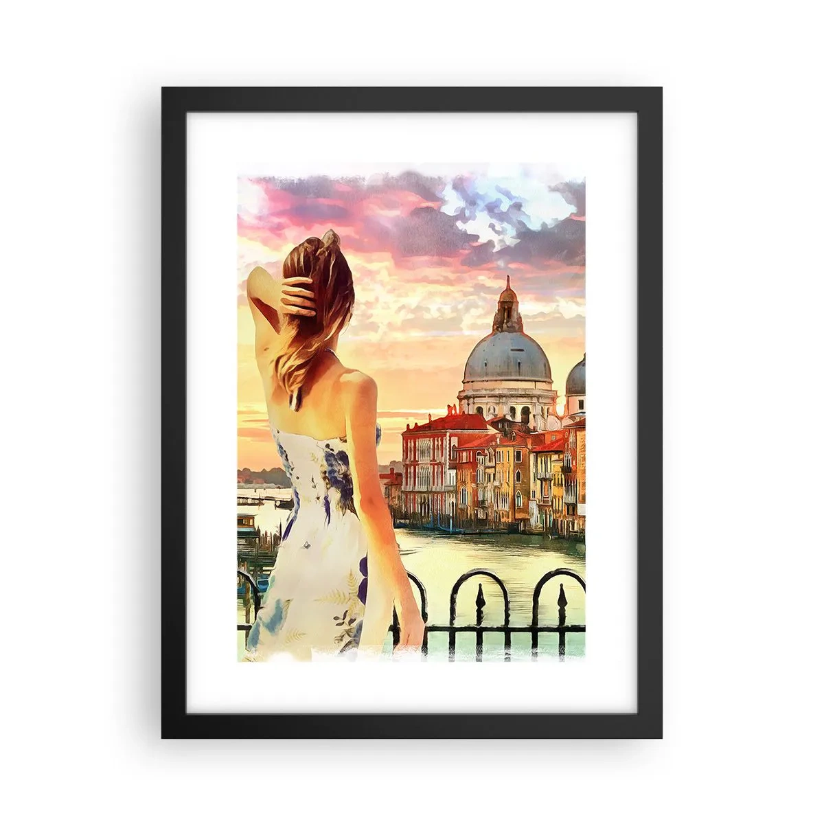 Affiche dans un cadre noir - Poster - Pour une aventure c'est uniquement dans ... - 30x40 cm