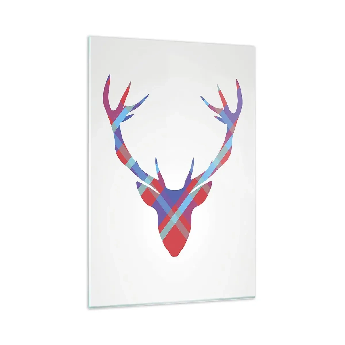 Impression sur verre - Image sur verre - Image géométrique d'un cerf sur fond clair - 80x120cm - Cerf écossais - Décoration murale moderne pour le salon et la chambre ARTTOR