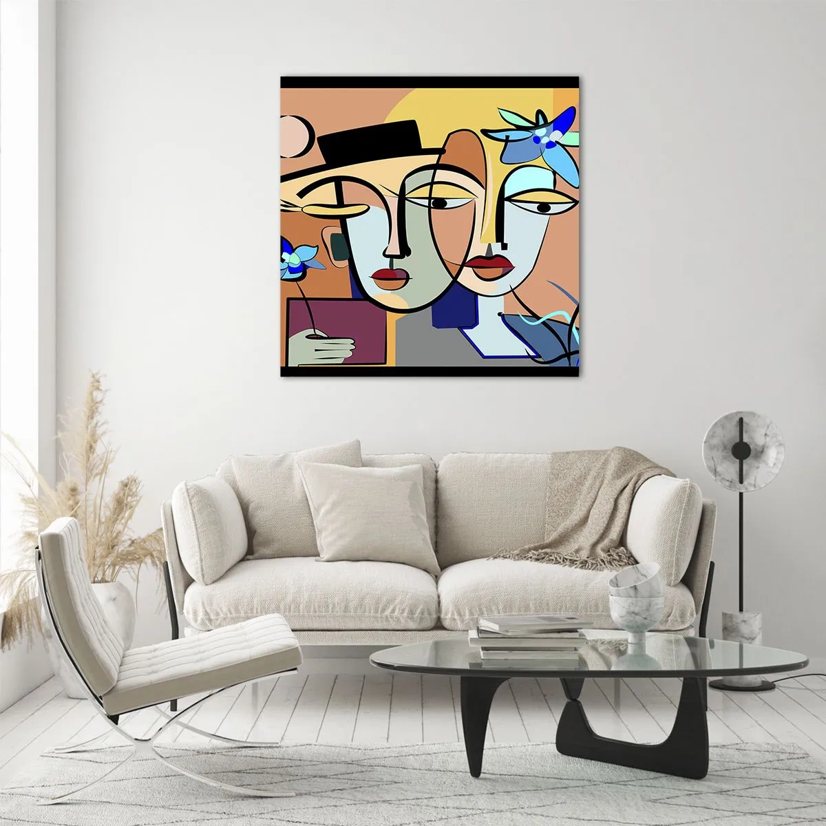 Impression sur verre - Image sur verre - Le Rendez-vous de Picasso - 70x70 cm