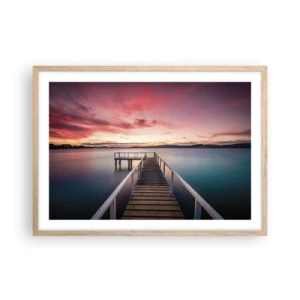 Affiche dans un chêne clair - Poster - La douce flamme du soir - 70x50 cm