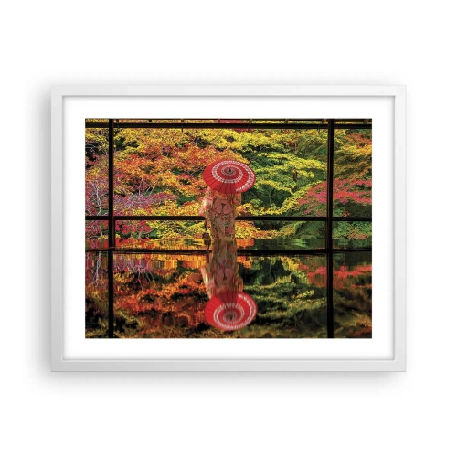 Affiche dans un cadre blanc - Poster - Dans le temple de la nature - 50x40 cm