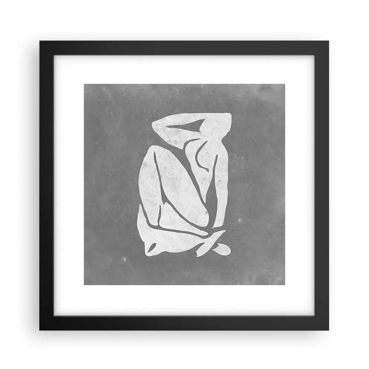 Affiche dans un cadre noir - Poster - En pensée - 30x30 cm