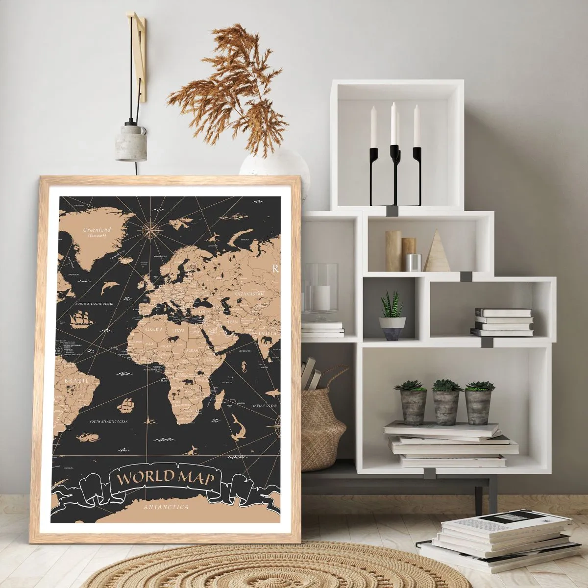 Affiche dans un chêne clair - Poster - Les limites de mon monde - 61x91 cm