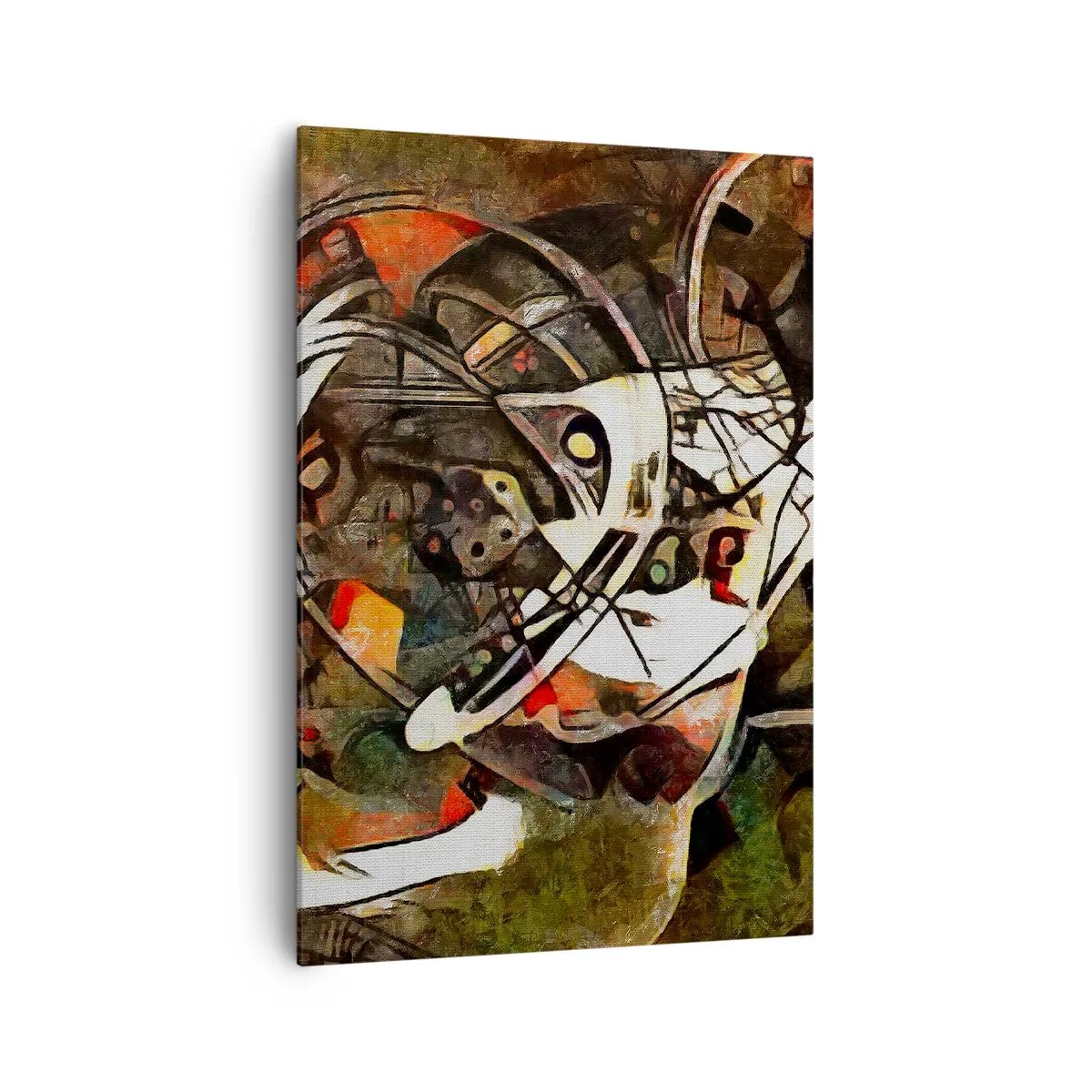 Impression sur toile - Image sur toile - Abstraction expressive dans des tons sombres avec des lignes dynamiques. - 70x100cm - Vous entendez le mouvement ? - Décoration murale moderne pour le salon et la chambre ARTTOR