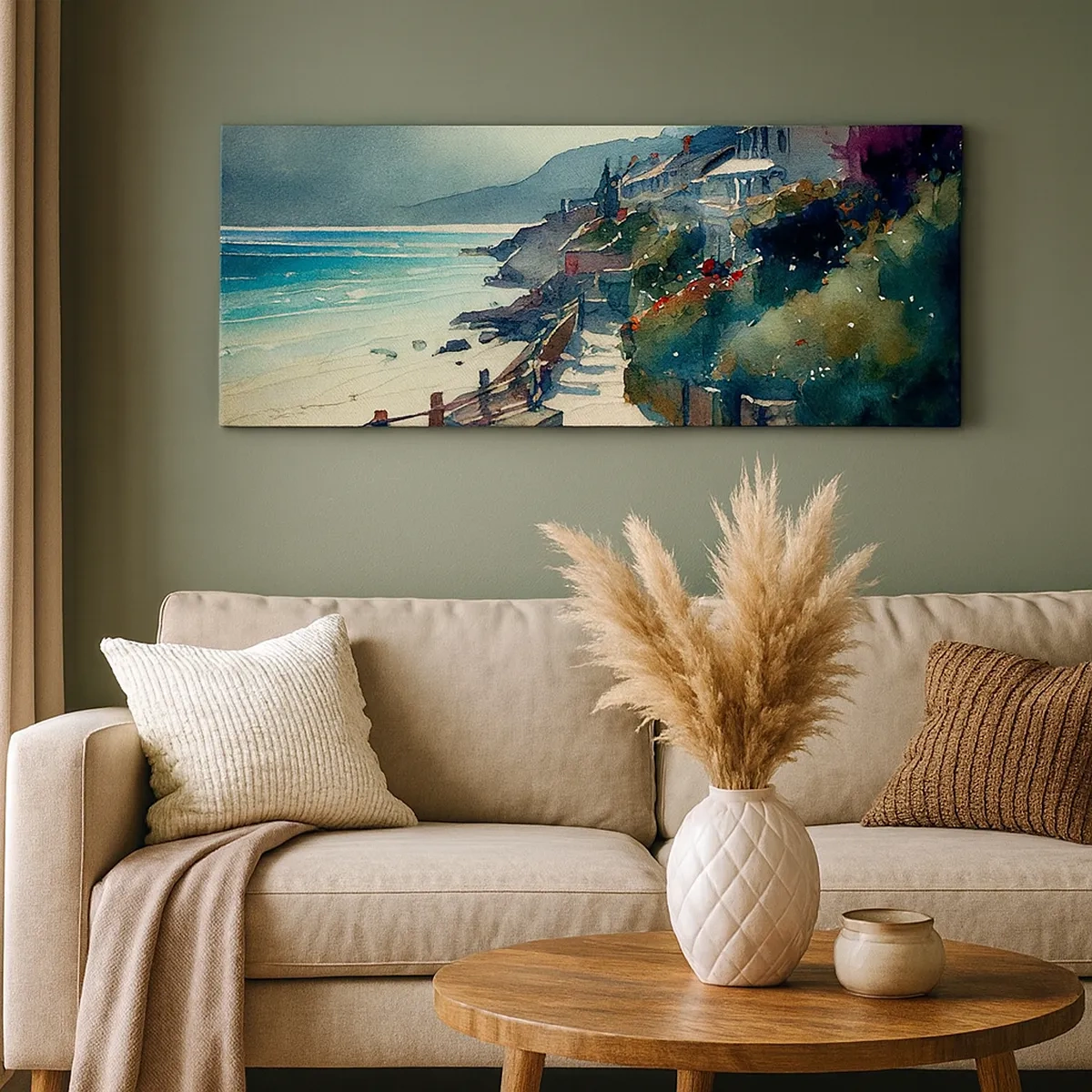 Impression sur toile - Image sur toile - Ville méditerranéenne - 30x30 cm