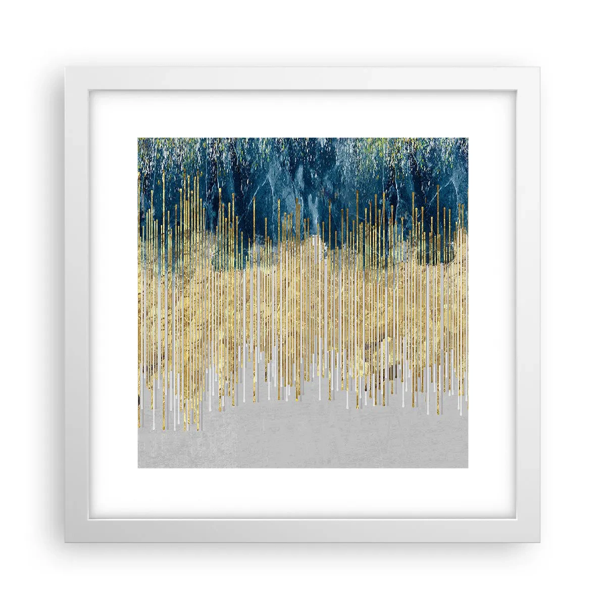 Affiche dans un cadre blanc - Poster - Bordure dorée - 30x30 cm