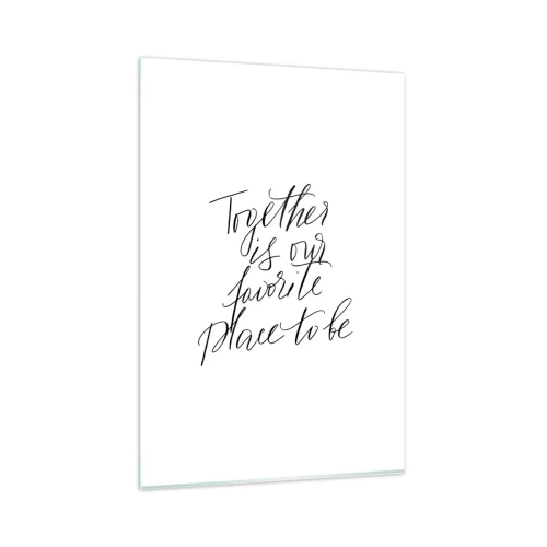 Impression sur verre - Image sur verre - Inscription typographique dans un style élégant sur fond blanc - 80x120cm - Vous aussi vous le sentez? - Décoration murale moderne pour le salon et la chambre ARTTOR