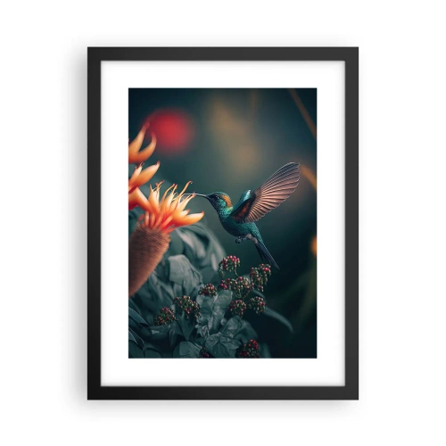 Affiche dans un cadre noir - Poster - une vie vraiment colorée - 30x40 cm