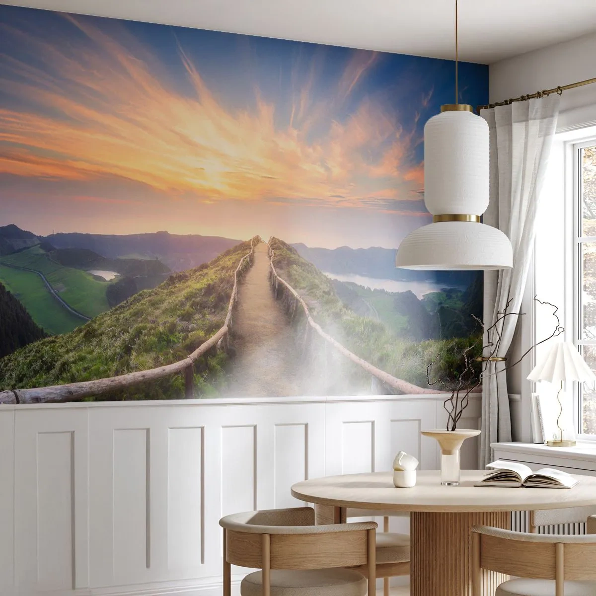 Papier Peint Photo Standard Eco - Proche du ciel - Paysage de montagne, Nature, Coucher de soleil - 250x175 cm