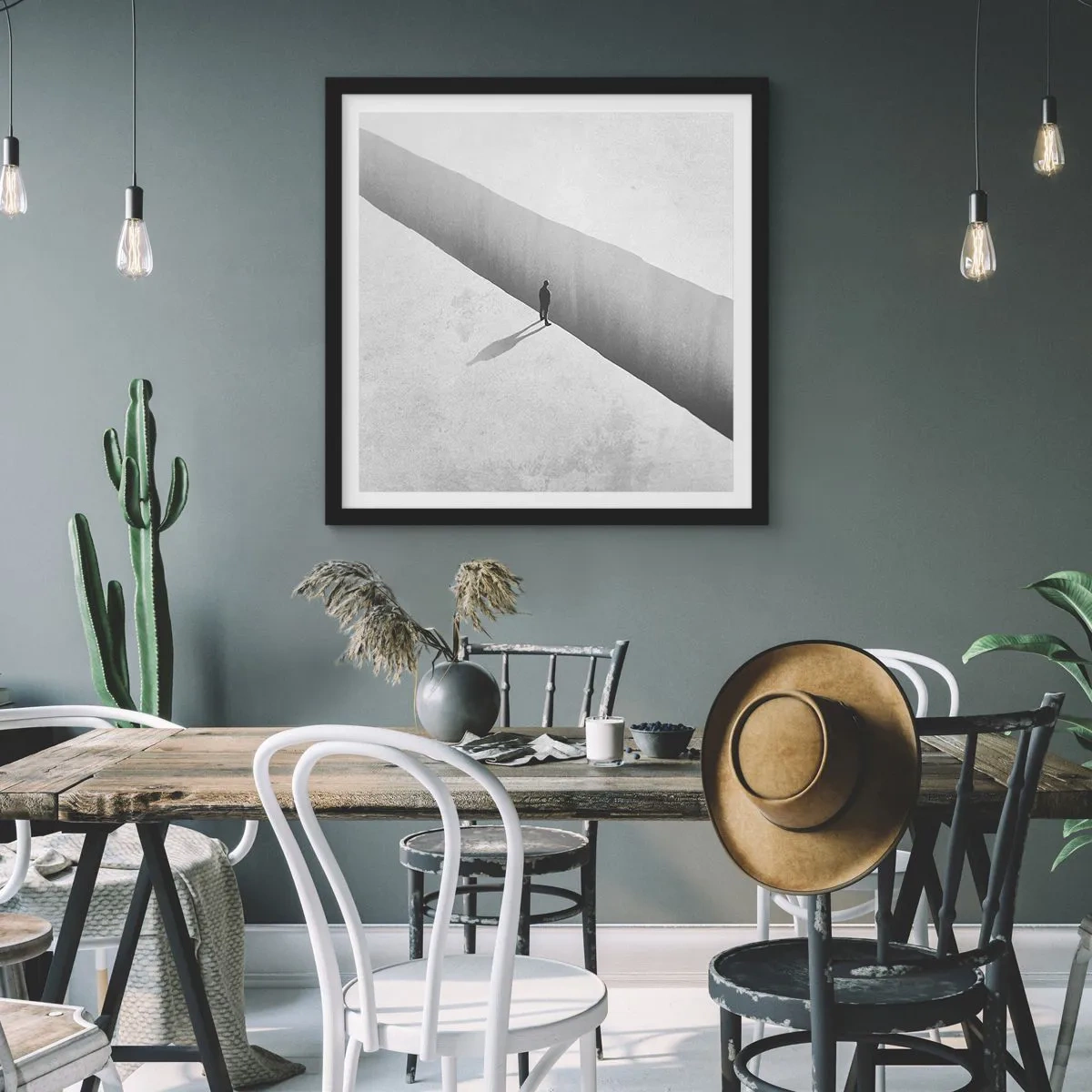 Affiche dans un cadre noir - Poster - Un objectif clair - 40x40 cm