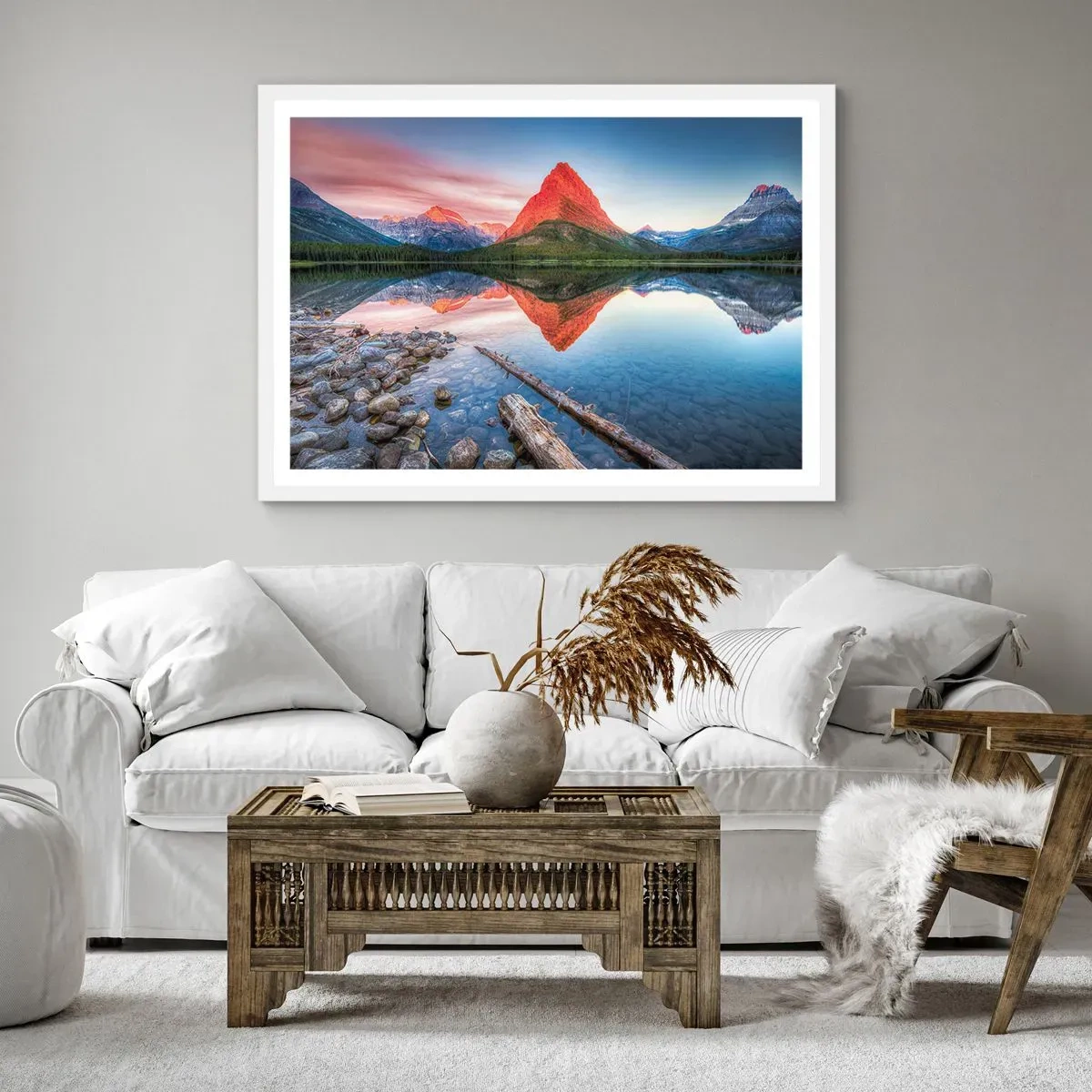 Affiche dans un cadre blanc - Poster - Chaleur et fraicheur - 100x70 cm