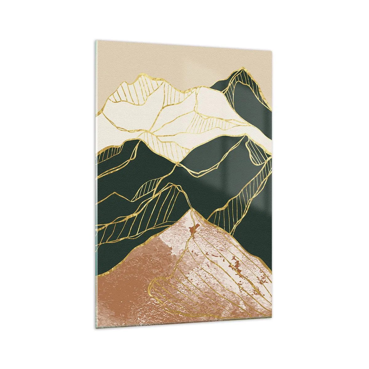 Impression sur verre - Image sur verre - Sommets dorés - 70x100 cm