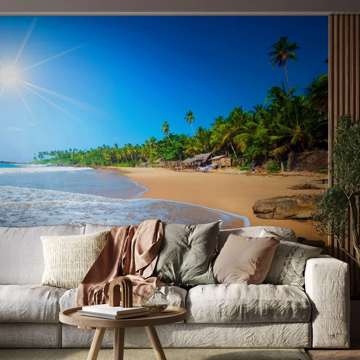 Papier Peint Photo Premium Sand - Un endroit exotique pour vous - Paysage, Mer, Plage paradisiaque - 300x210 cm
