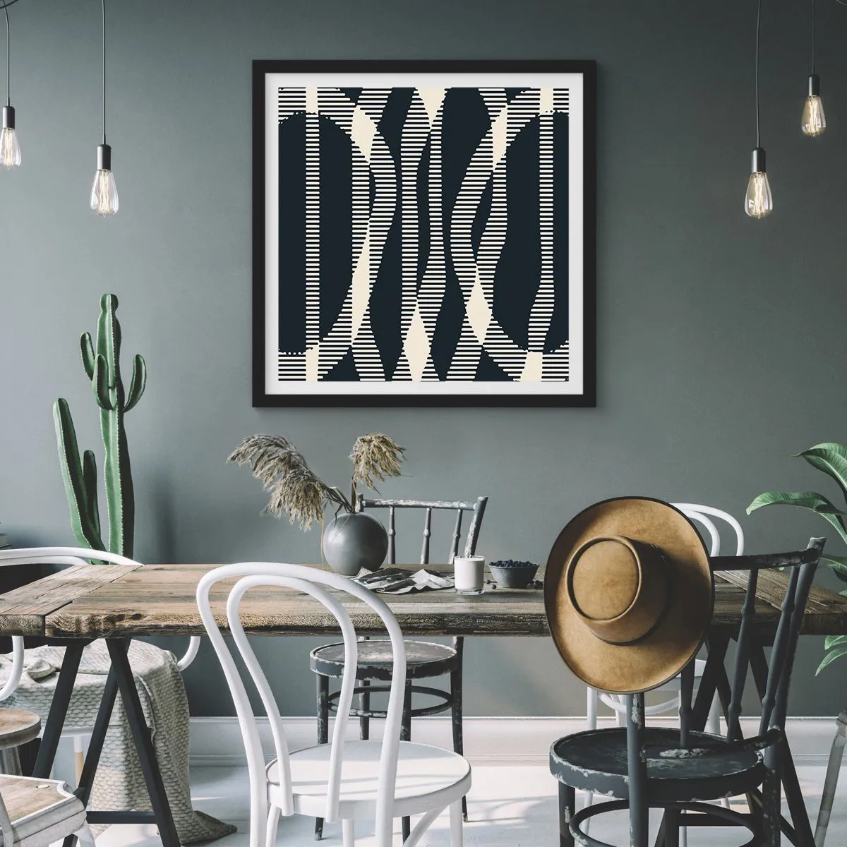 Affiche dans un cadre noir - Poster - Une tentative de briser l'obscurité - 40x40 cm