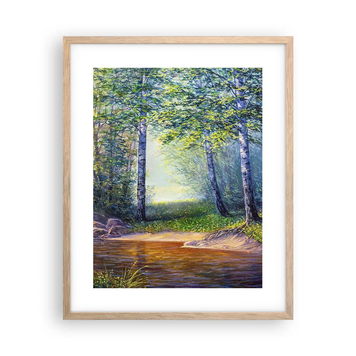 Affiche dans un chêne clair - Poster - Paysage idyllique - 40x50 cm