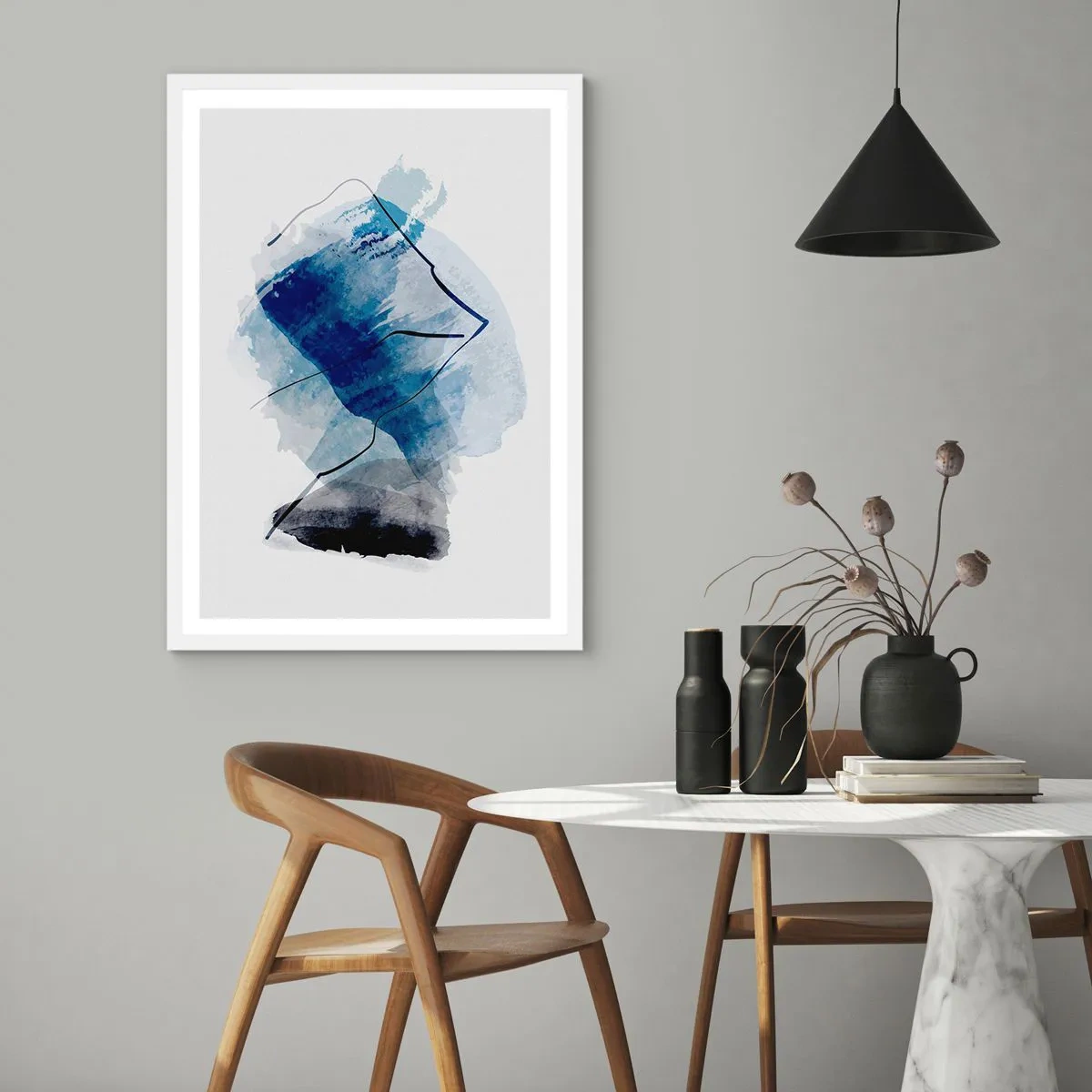 Affiche dans un cadre blanc - Poster - Montagne de glace - 61x91 cm