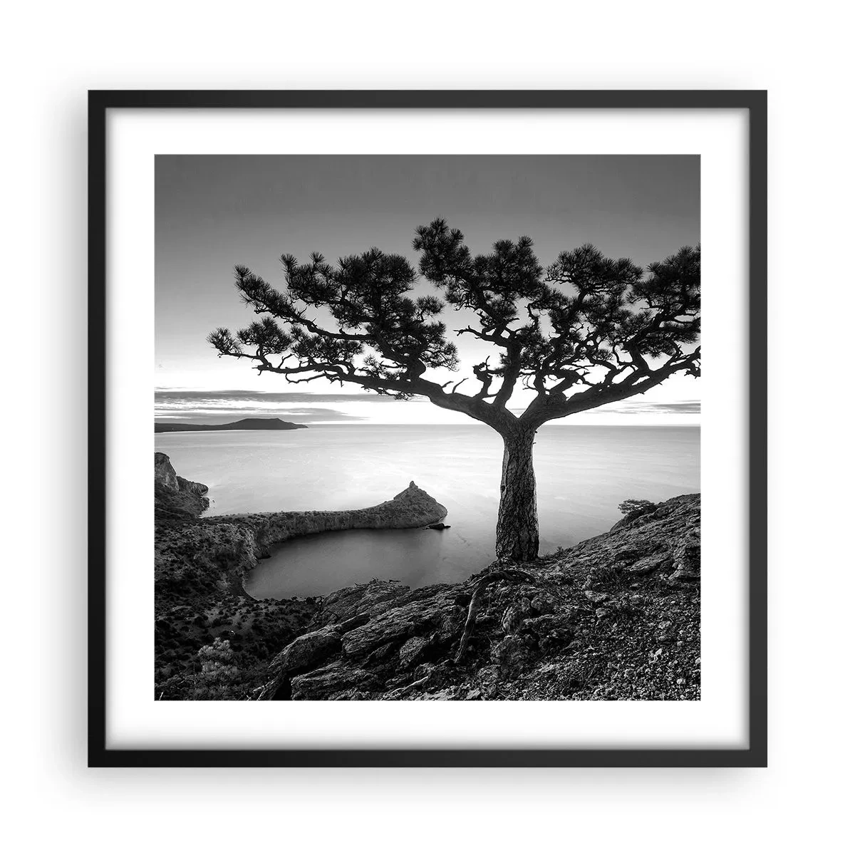 Affiche dans un cadre noir - Poster - Paix jusqu'à l'horizon - 50x50 cm