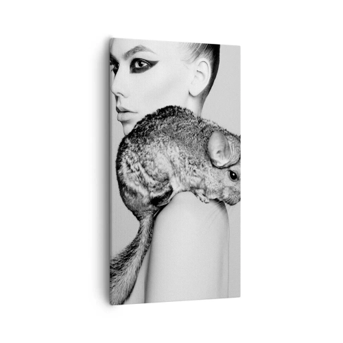 Impression sur toile - Image sur toile - Dame au chinchilla - 55x100 cm
