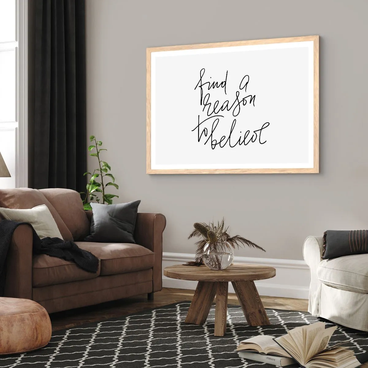Affiche dans un chêne clair - Poster - C'est possible - 70x50 cm
