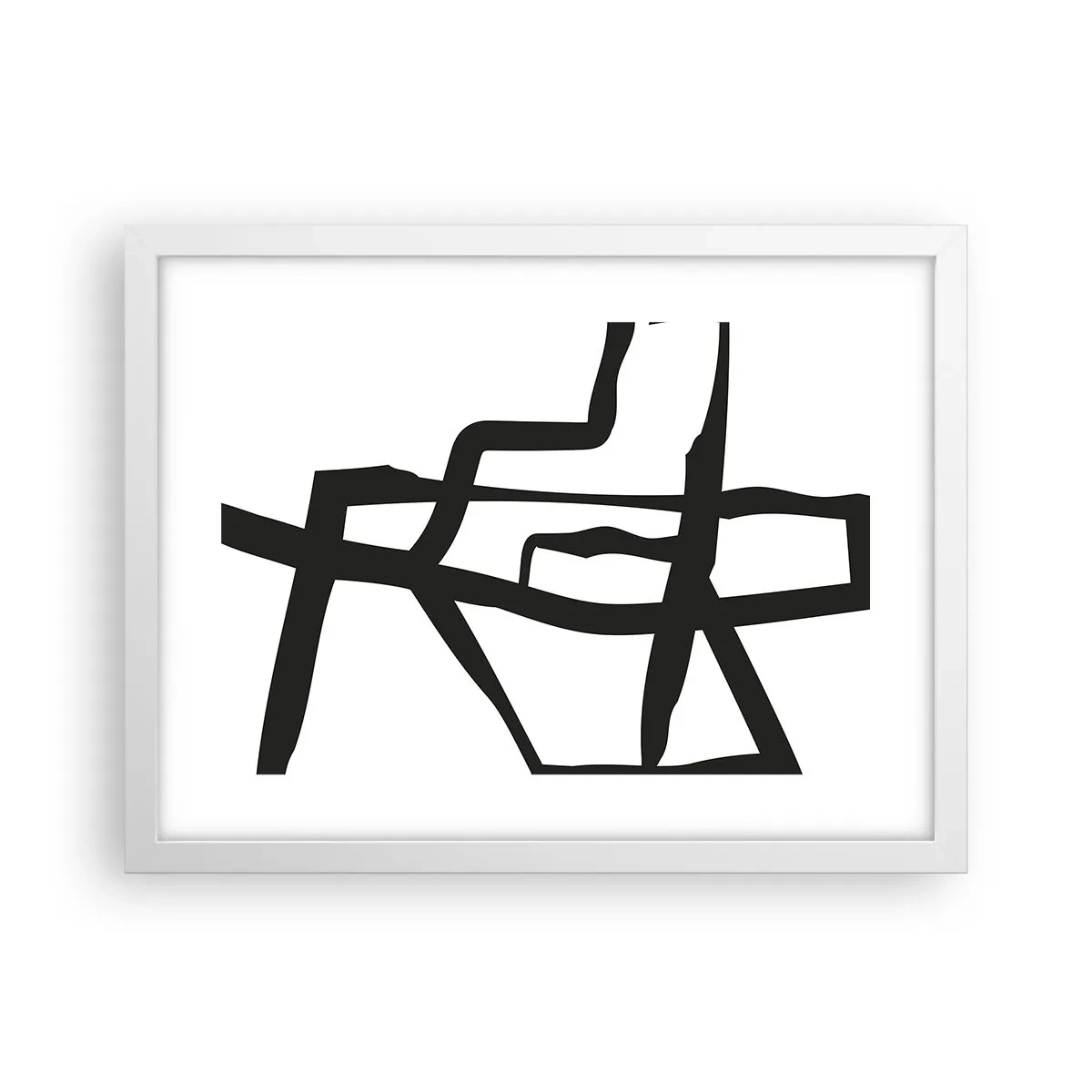 Affiche dans un cadre blanc - Poster - Conception noir et blanc - 40x30 cm