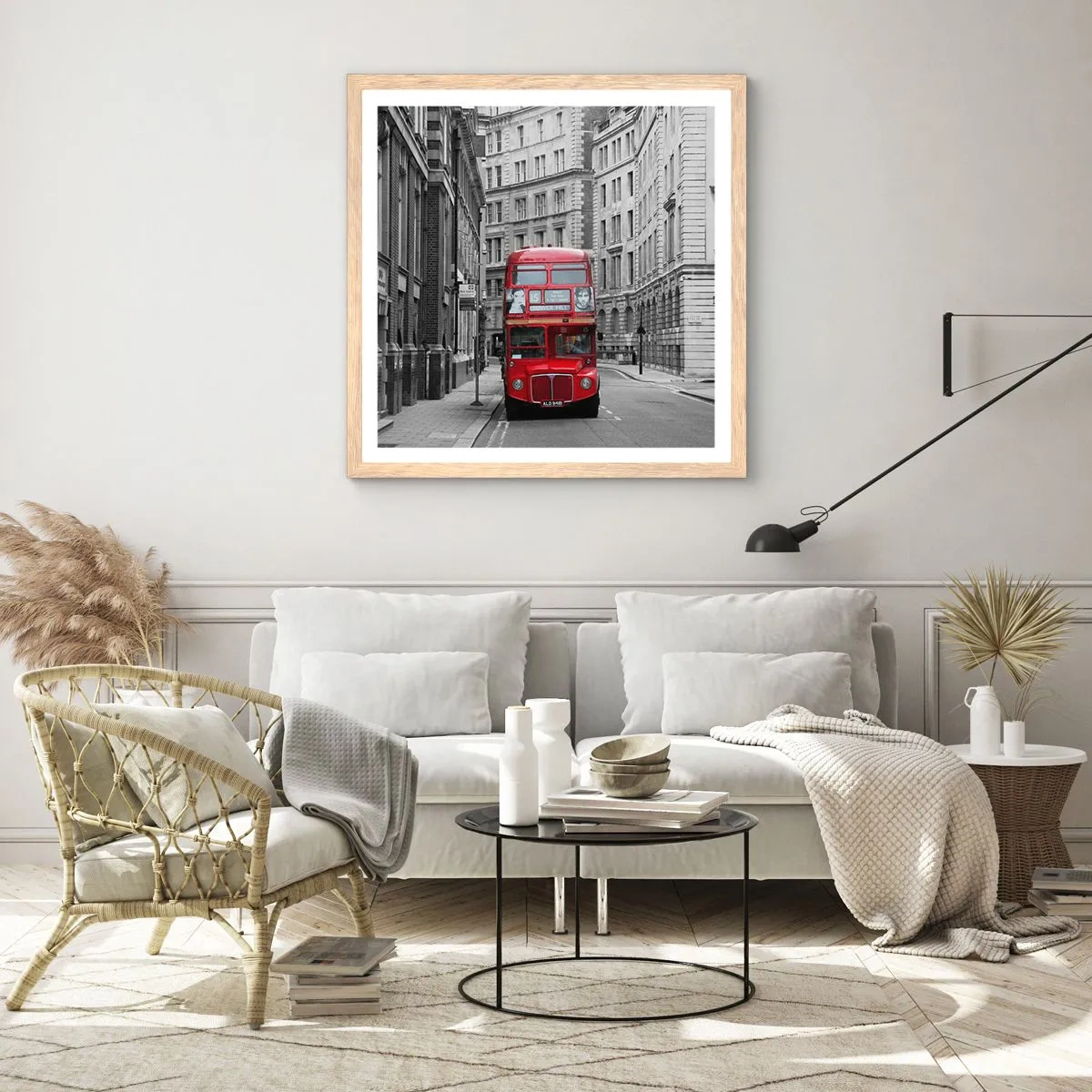 Affiche dans un chêne clair - Poster - La vie de tous les jours ne doit pas être grise - 60x60 cm