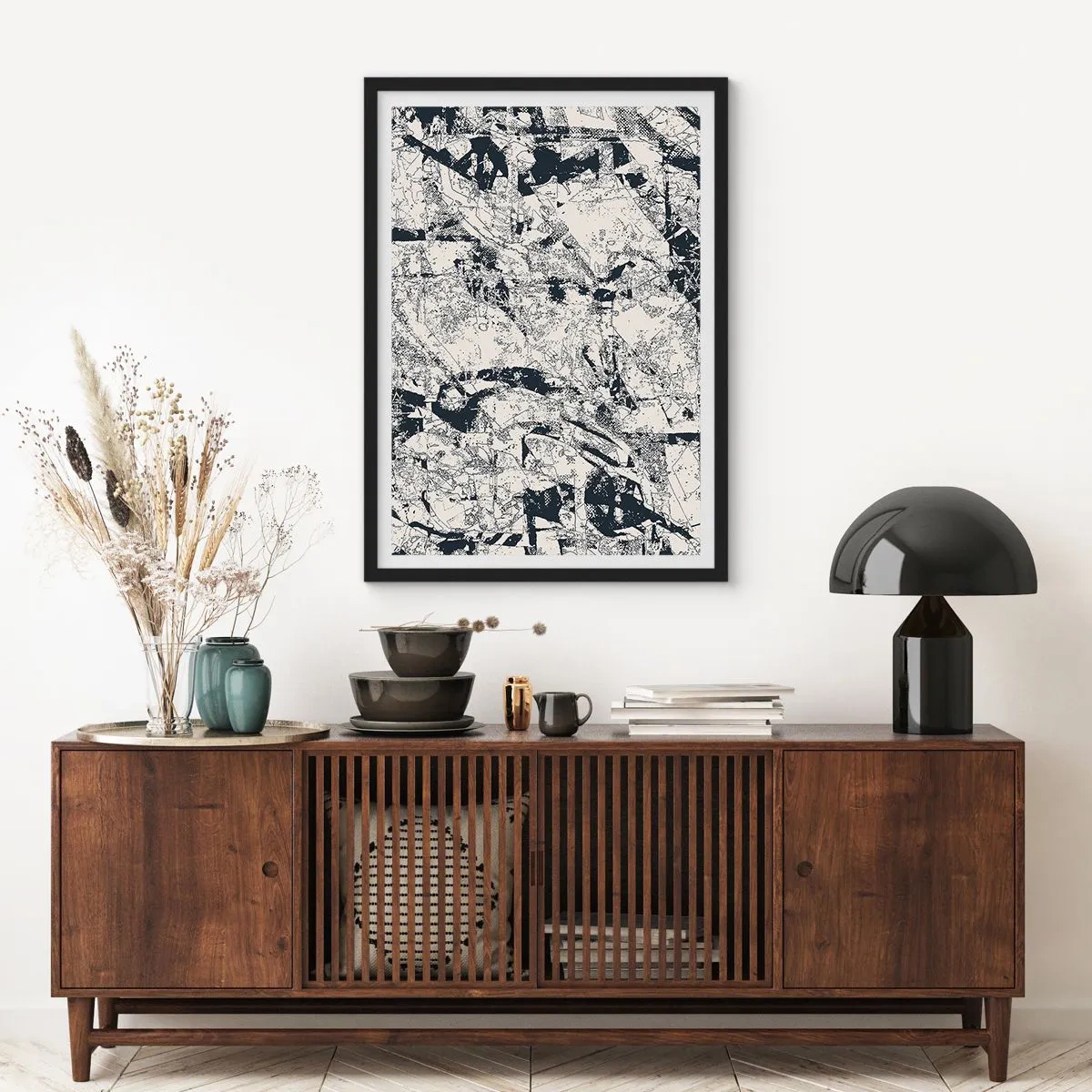 Affiche dans un cadre noir - Poster - Interpénétration des contraires - 40x50 cm