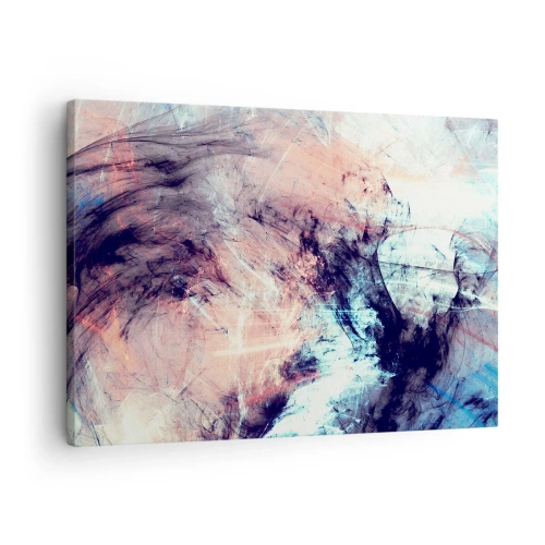 Impression sur toile - Image sur toile - Composition abstraite aux tons pastel et sombres - 70x50cm - Sentir le vent - Décoration murale moderne pour le salon et la chambre ARTTOR