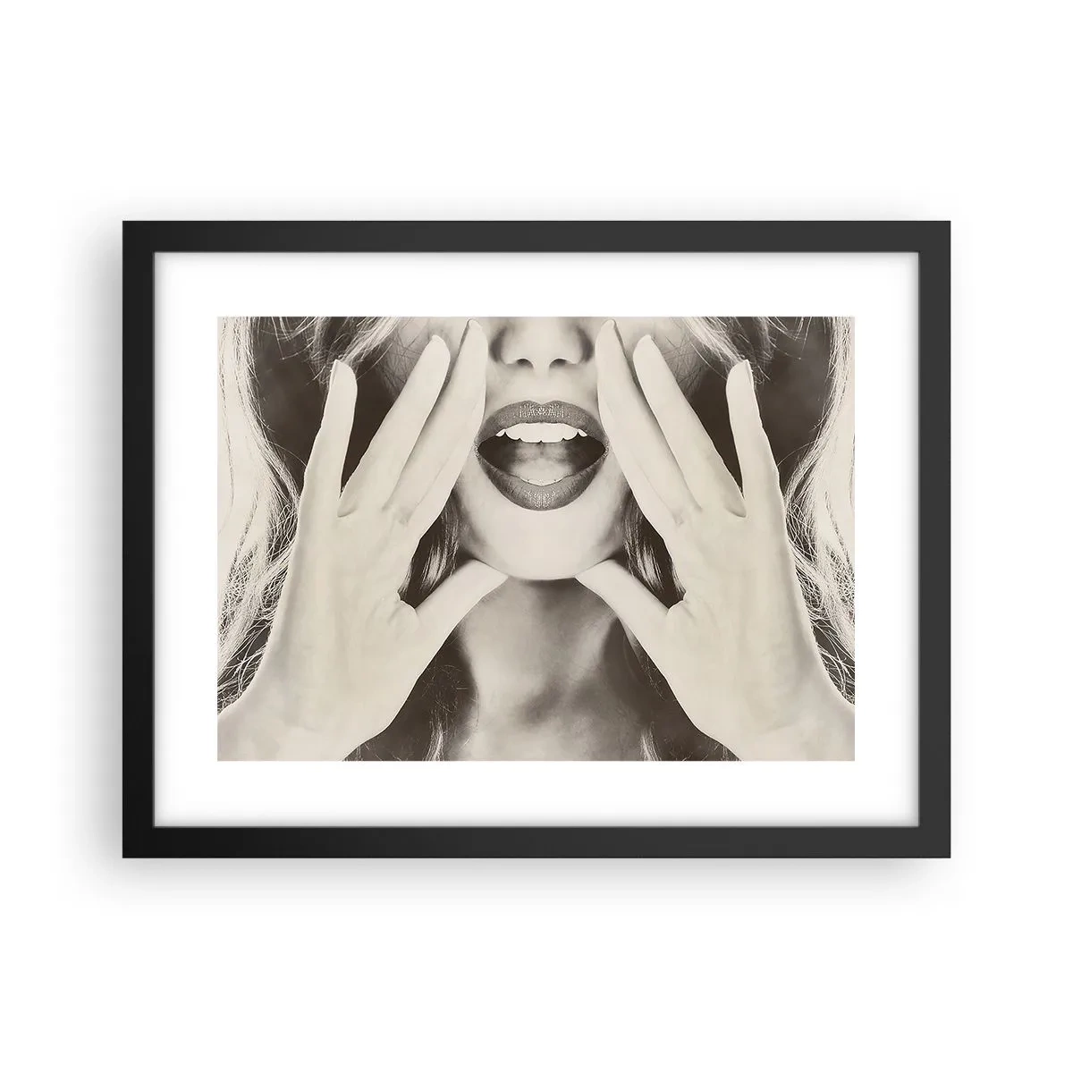 Affiche dans un cadre noir - Poster - J'arrive! - 40x30 cm