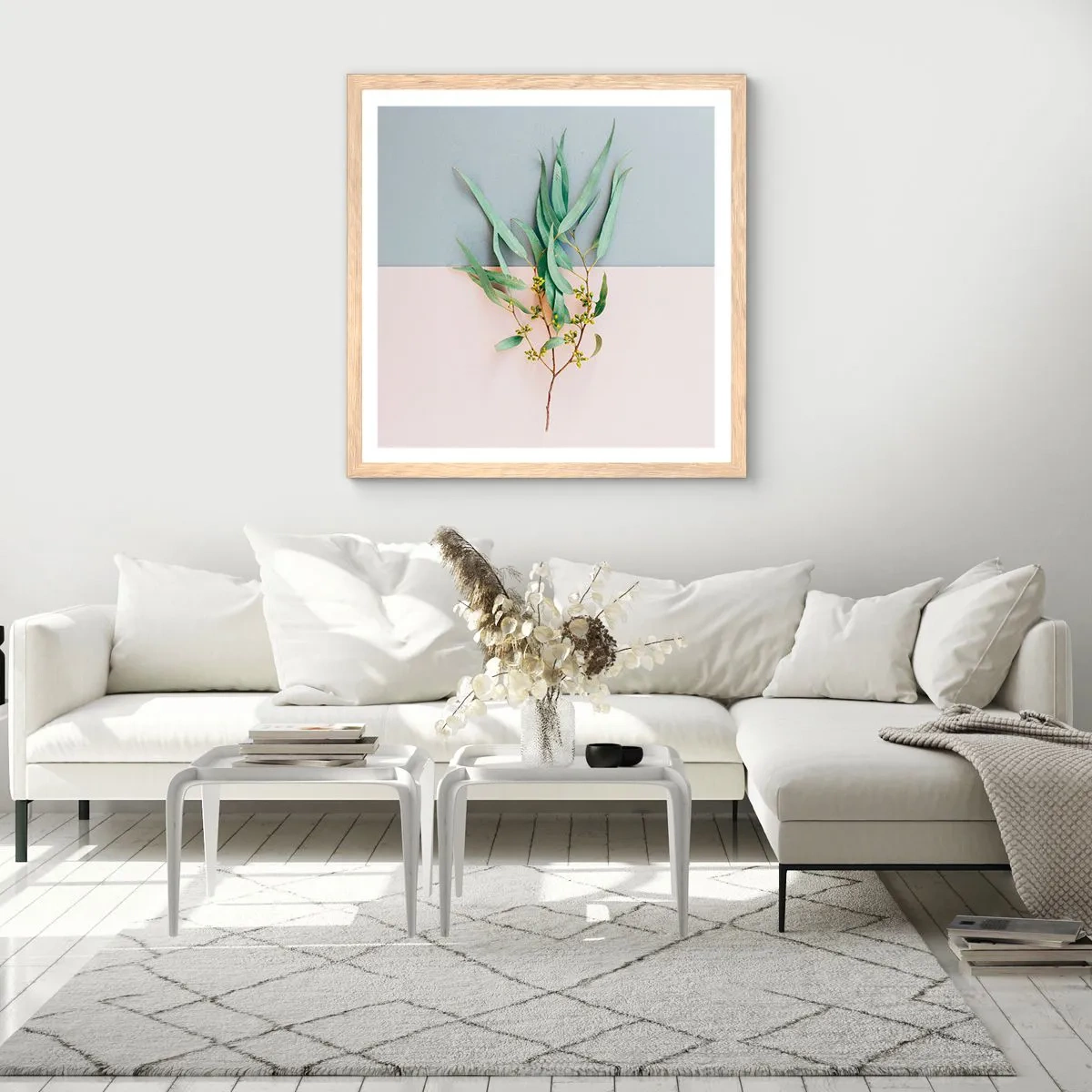 Affiche dans un chêne clair - Poster - Subtilité pastel - 30x30 cm