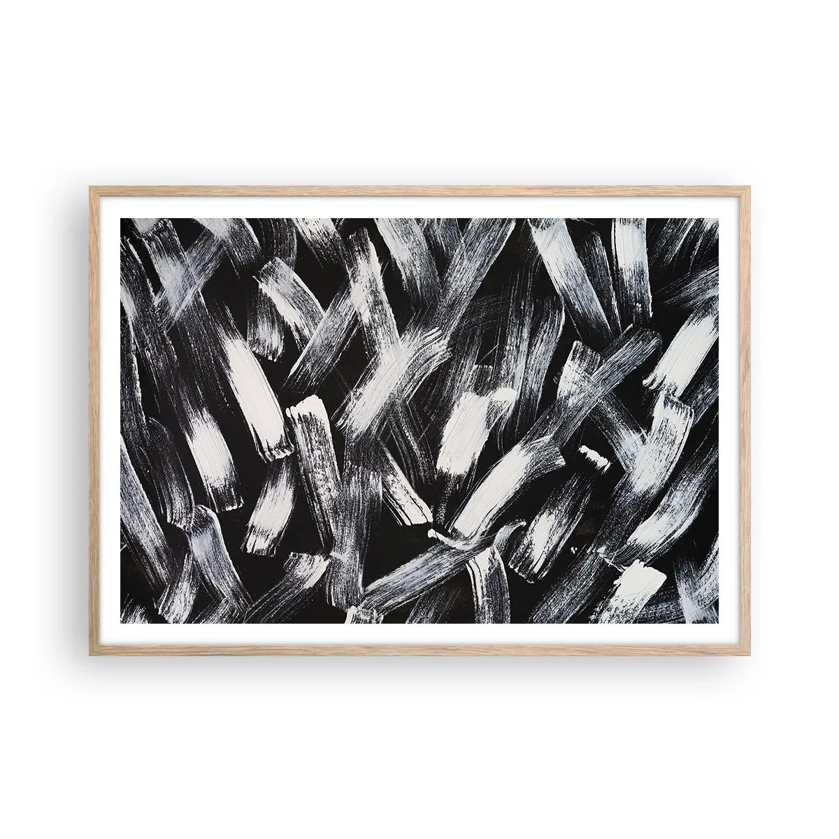 Affiche dans un chêne clair - Poster - L'abstraction dans l'esprit industriel - 100x70 cm