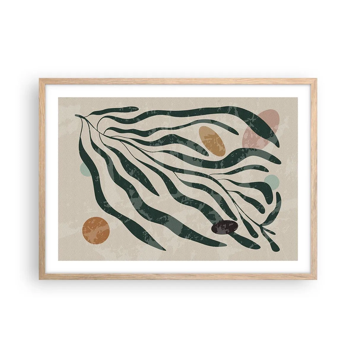 Affiche dans un chêne clair - Poster - Parmi la verdure - 70x50 cm