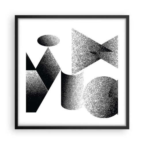 Affiche dans un cadre noir - Poster - Angles et ovales - 50x50 cm