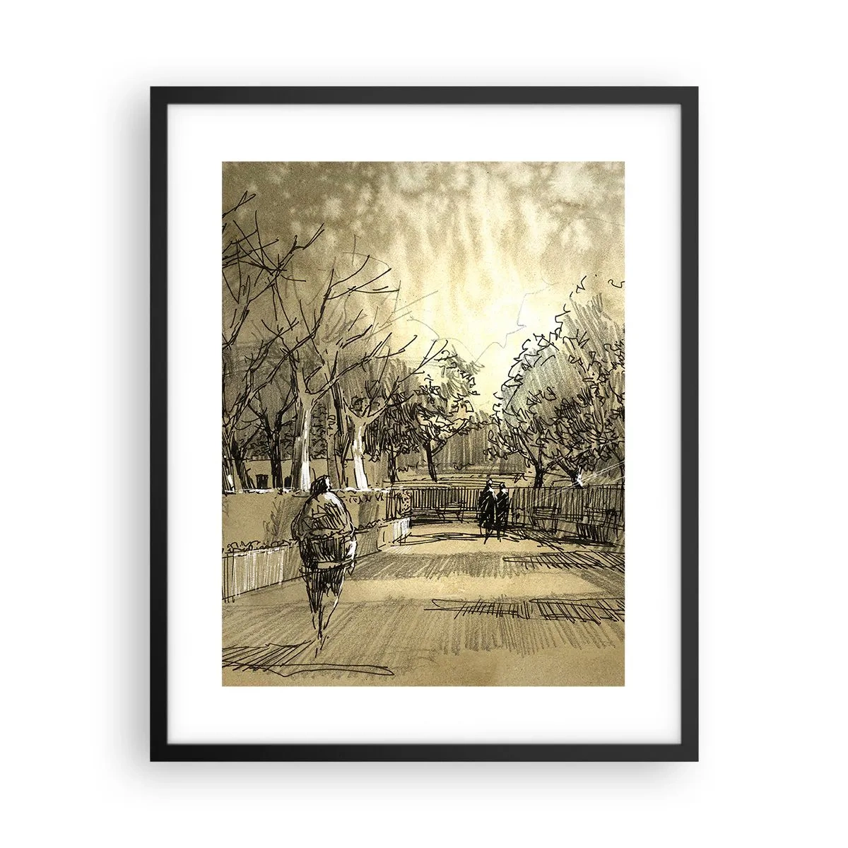 Affiche dans un cadre noir - Poster - Un moment arrêté avec une plume - 40x50 cm