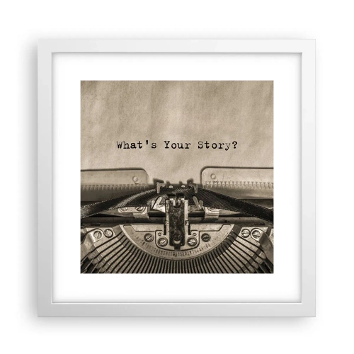 Affiche dans un cadre blanc - Poster - Réponds-moi - 30x30 cm