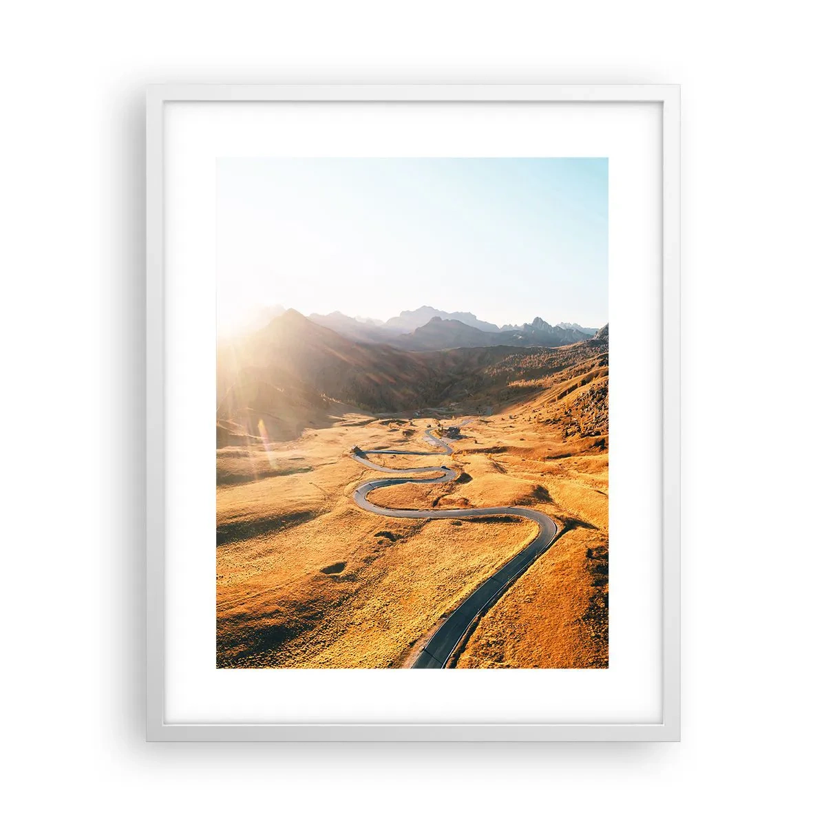 Affiche dans un cadre blanc - Poster - Dans une vallée dorée - 40x50 cm