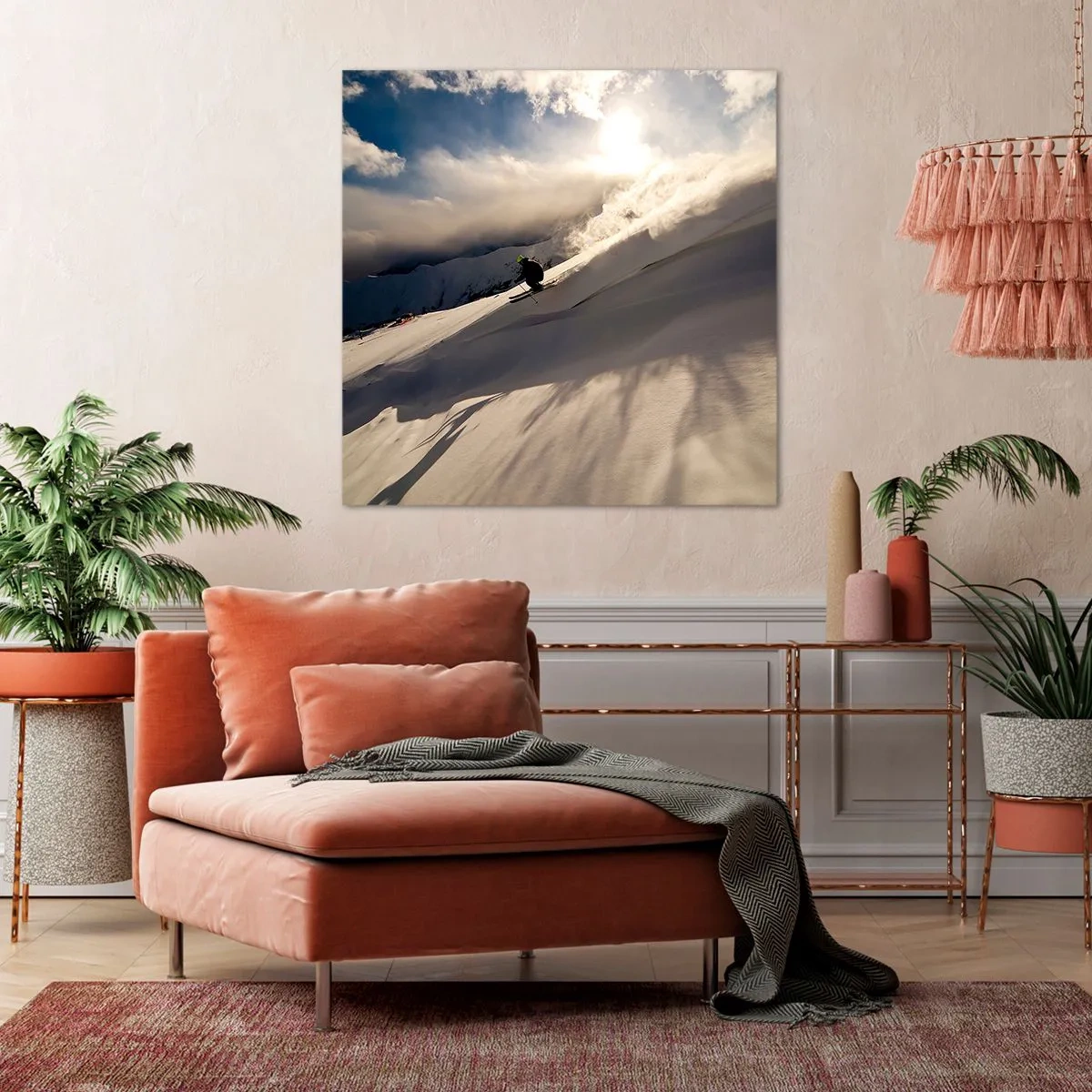 Impression sur toile - Image sur toile - Défi montagne accepté - 40x40 cm