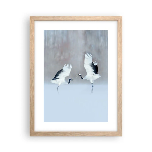 Affiche dans un chêne clair - Poster - Danse dans le brouillard - 30x40 cm