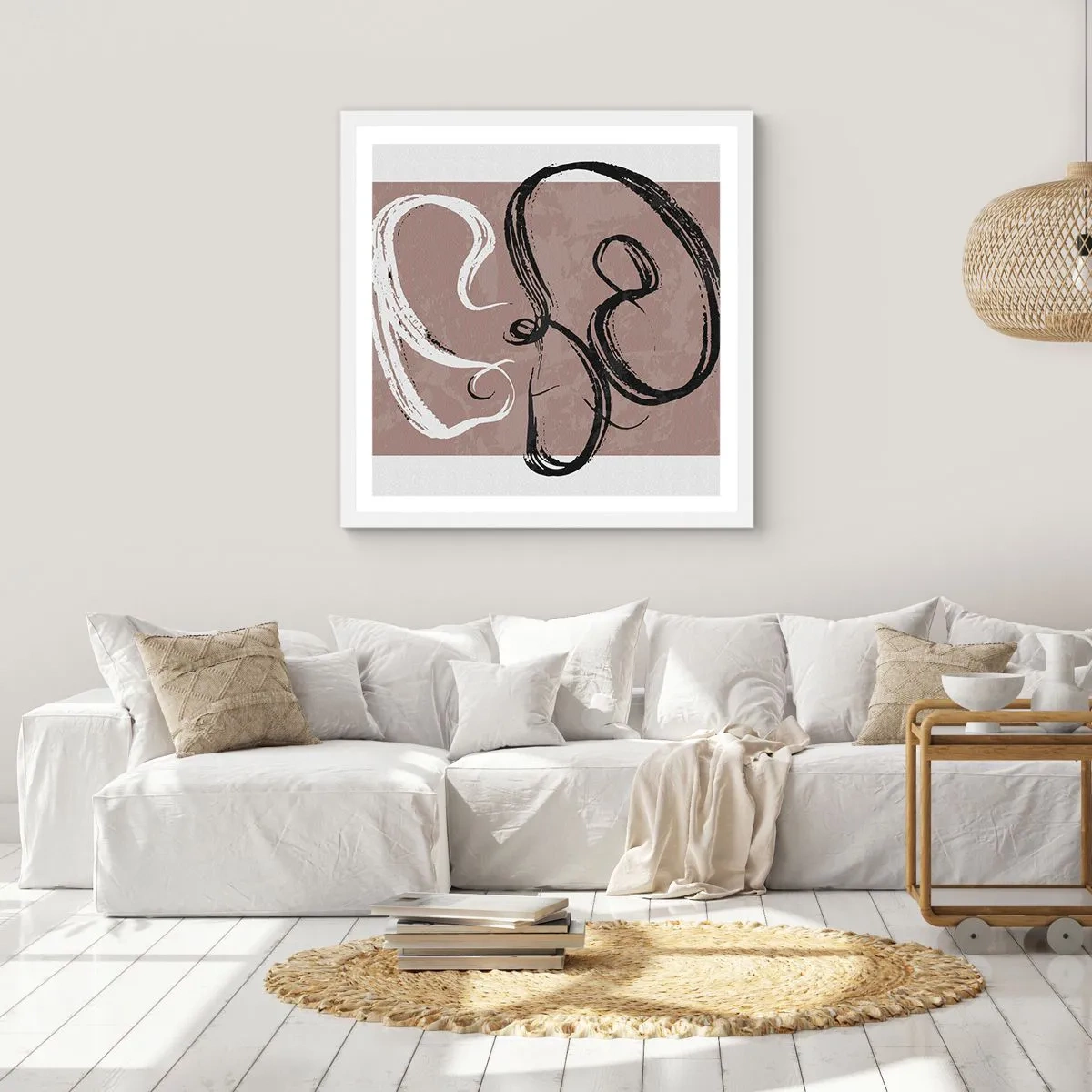Affiche dans un cadre blanc - Poster - Composition – la recherche de la plénitude - 60x60 cm