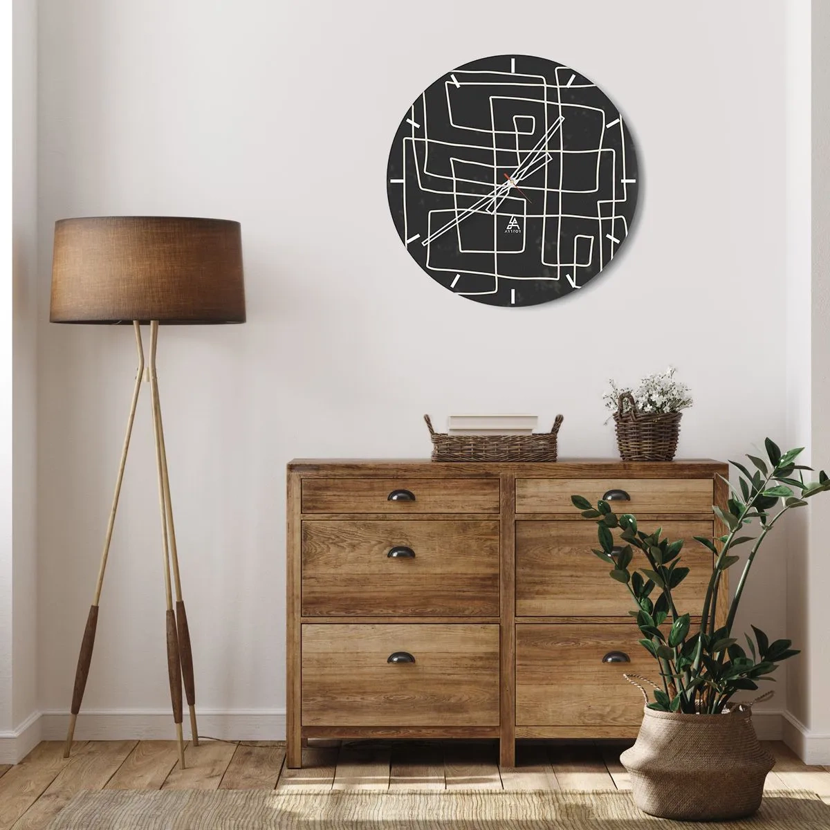 Horloge murale - Pendule murale - Pas aussi simple - 40x40 cm