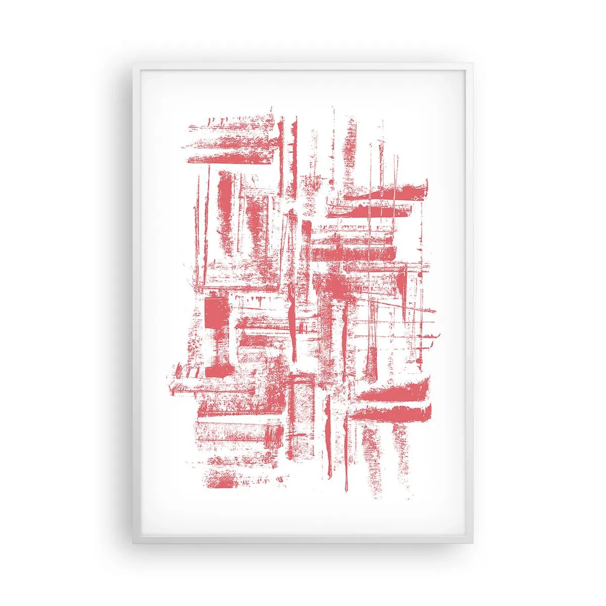 Affiche dans un cadre blanc - Poster - La ville rouge - 70x100 cm