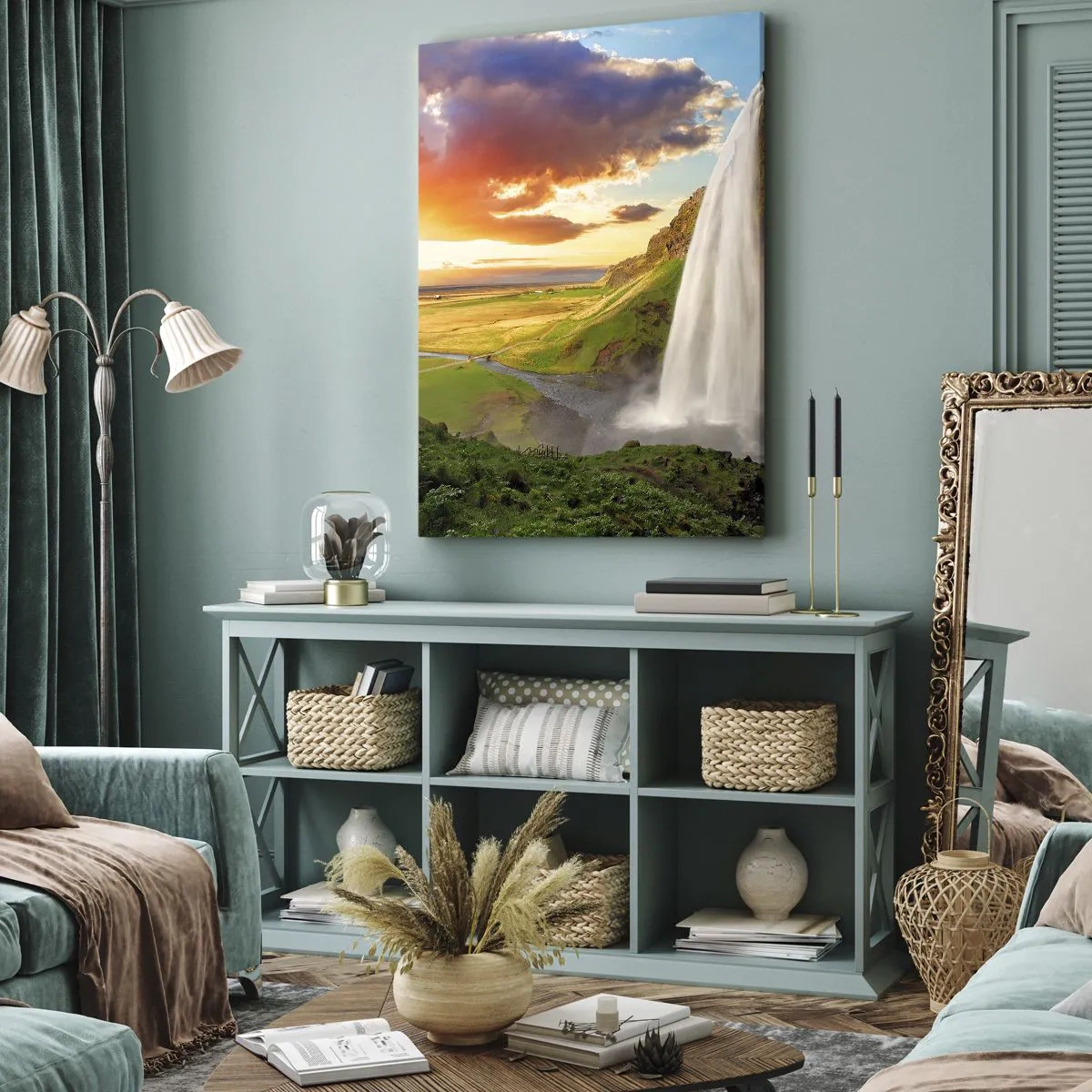 Impression sur toile - Image sur toile - La plénitude de l'été islandais - 65x120 cm