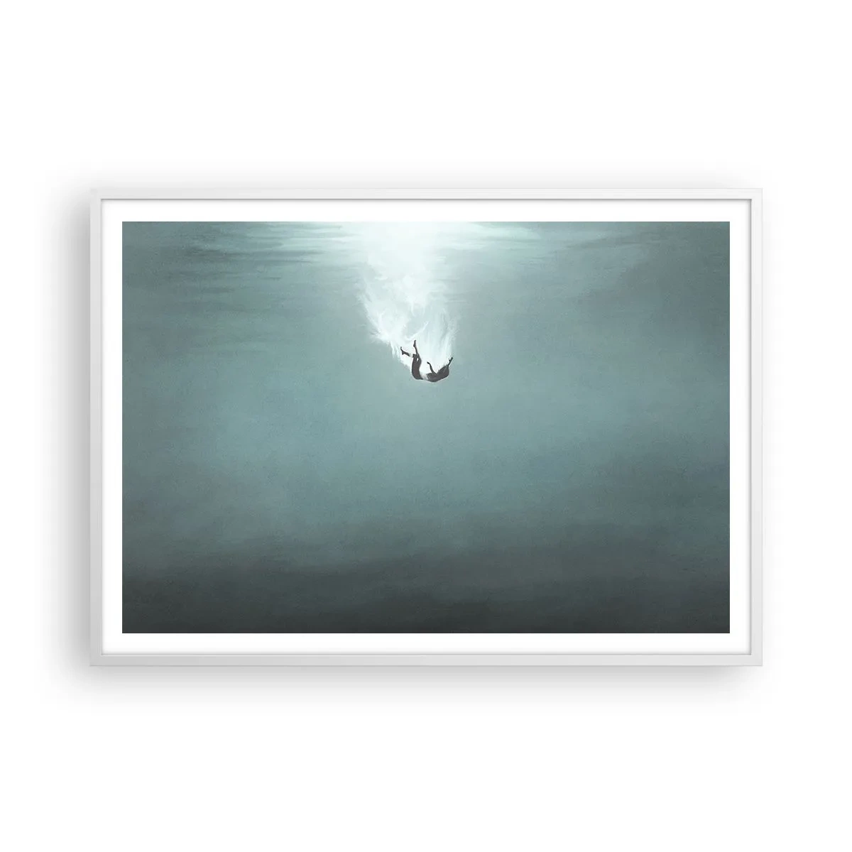 Affiche dans un cadre blanc - Poster - Dans les bras de l'océan - 100x70 cm