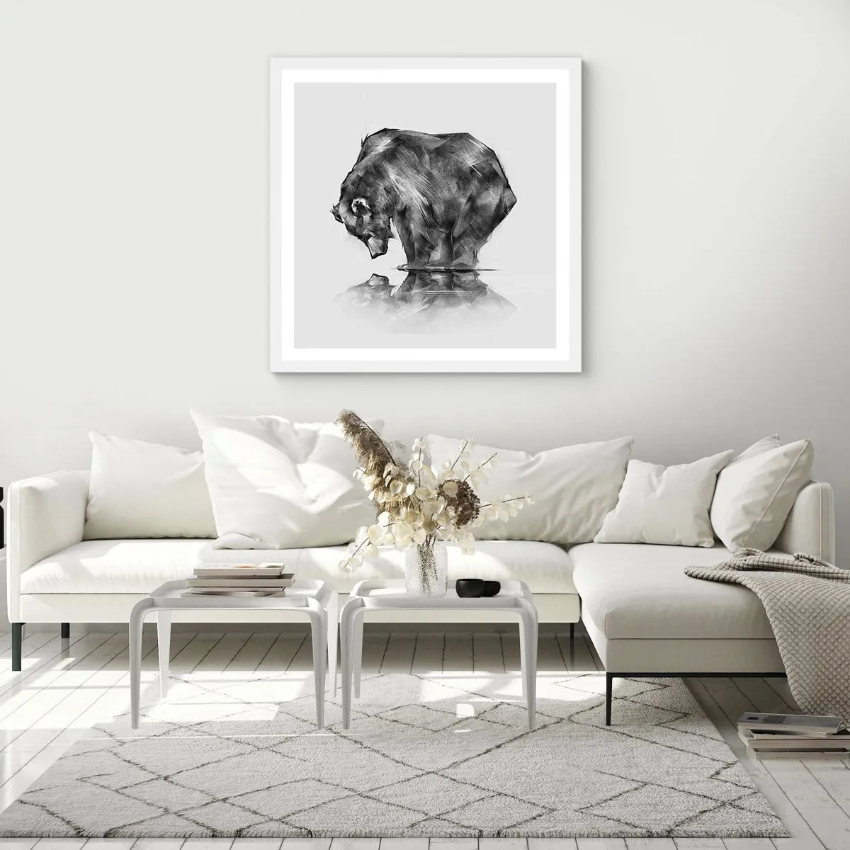 Affiche dans un cadre blanc - Poster - Ravi de rencontrer quelqu'un de proche - 40x40 cm