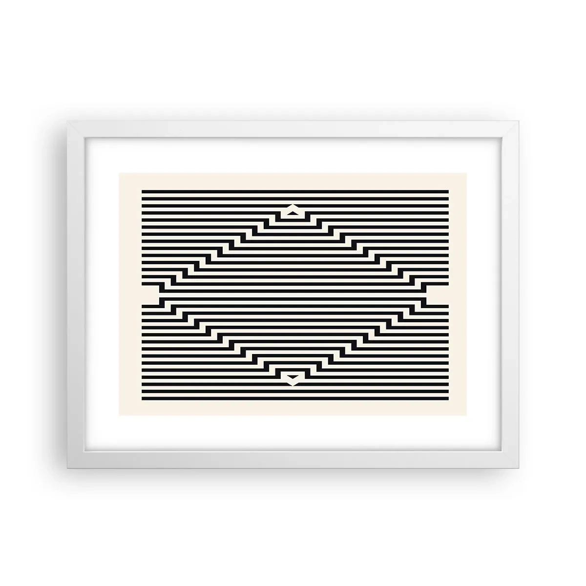 Affiche dans un cadre blanc - Poster - Illusion géométrique - 40x30 cm