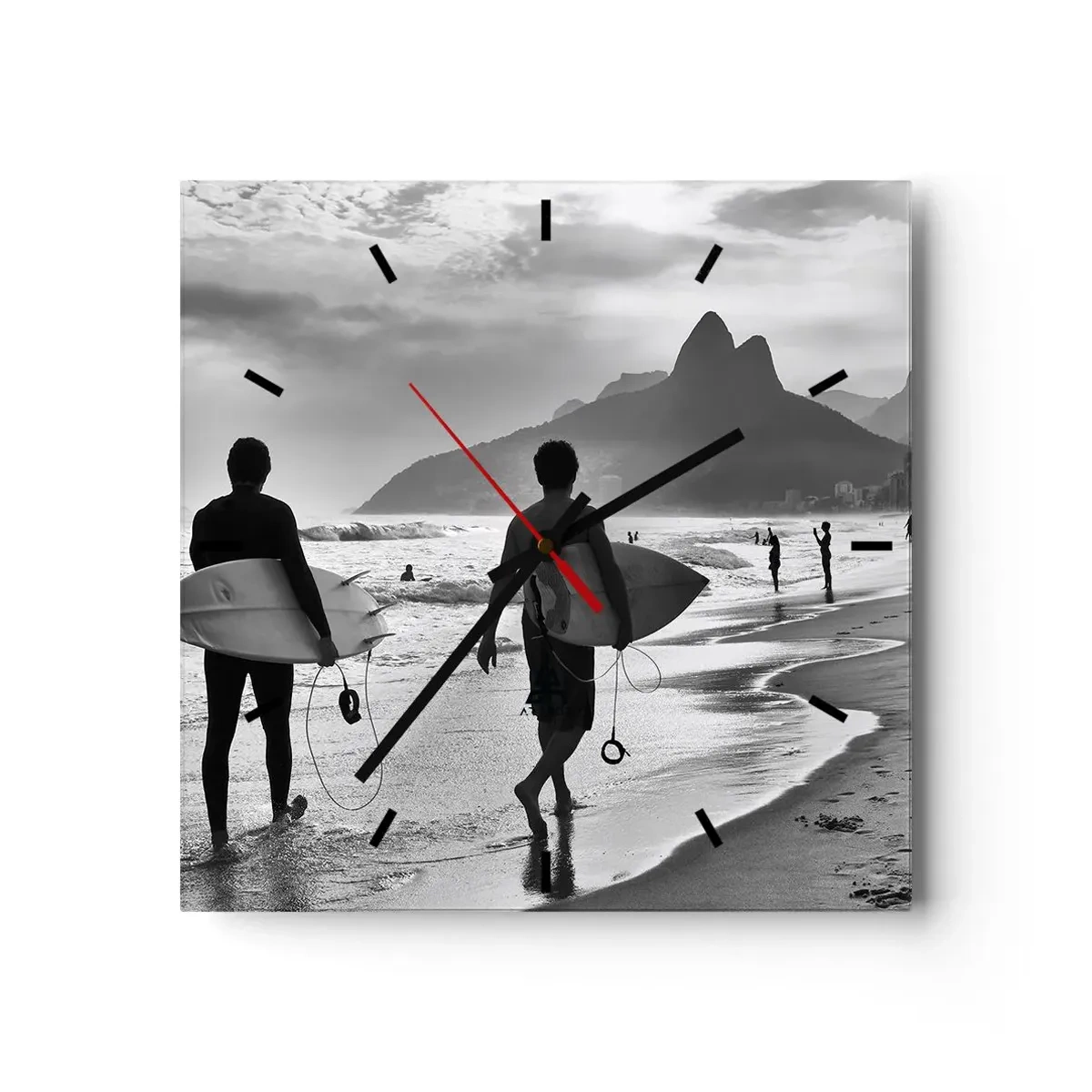 Horloge murale - Pendule murale - Samba sur une vague - 40x40 cm