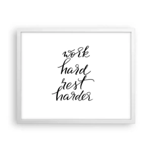 Affiche dans un cadre blanc - Poster - Équilibre de vie - 50x40 cm