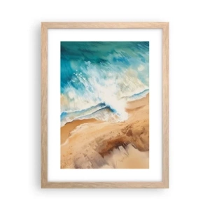 Affiche dans un chêne clair - Poster - La vague qui revient - 30x40 cm
