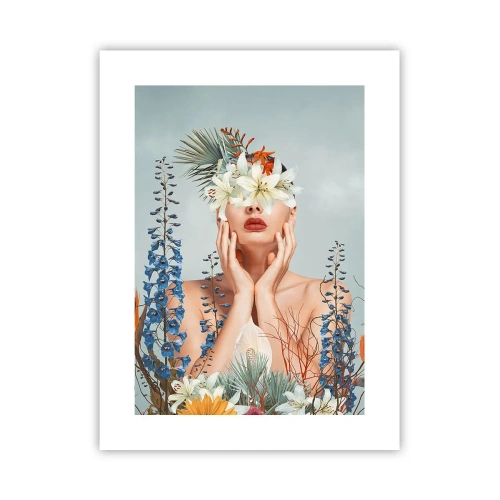 Affiche - Poster - Femme - fleur - 30x40 cm