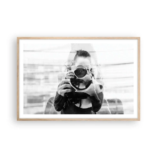 Affiche dans un chêne clair - Poster - Créateur et matériel - 91x61 cm